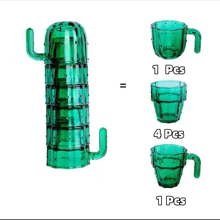 Stackable Cactus Mug Set