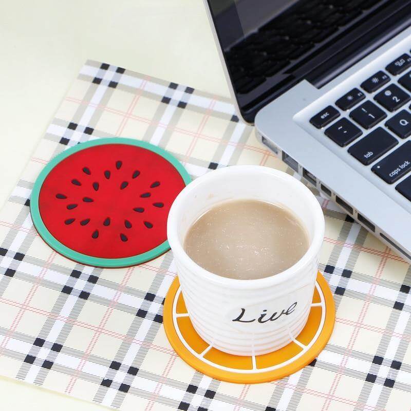 5pcs Silicon Custom Fruit Coasters - MaviGadget