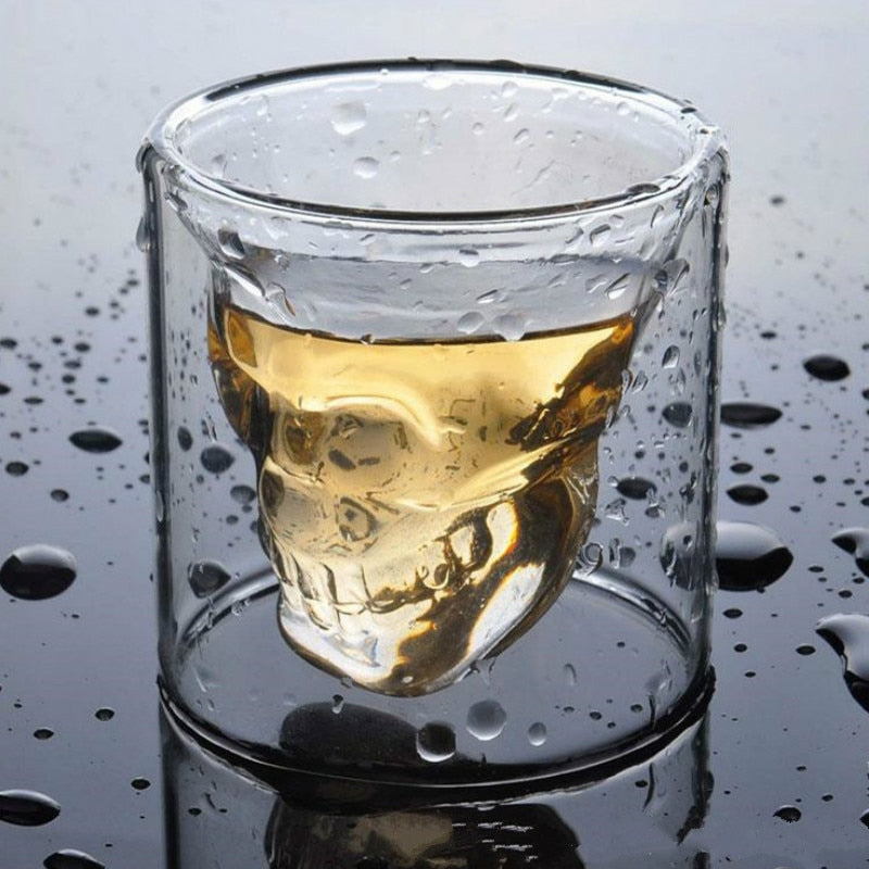 Dark Elegance Double Skull Glass