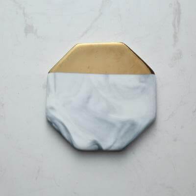 Luxury European Style Marble Stripes Ceramic Coaster - MaviGadget